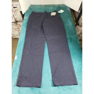 Lee Pants Size 14 Long Womens Blue Khaki Chino Career Slacks Slimming NWT